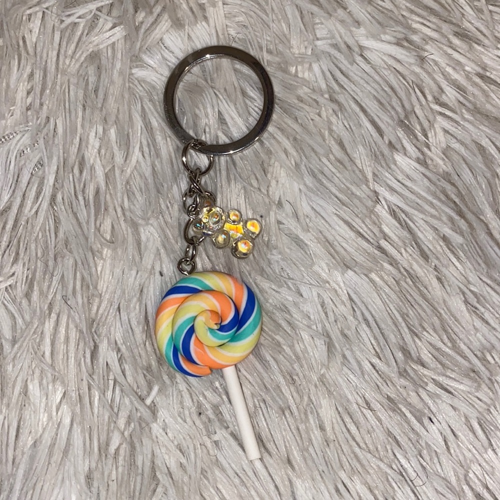 ✨Lollipop with Transparent Gummy Bear Keychain ✨